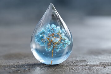 Exploring the Invisible: A Pristine Droplet with a Glowing Tree Inside Represents Modern Drug Discovery