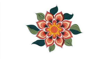 Vector illustration of an abstract floral design with leaves, representing nature, spring, and summer color patterns for decoration