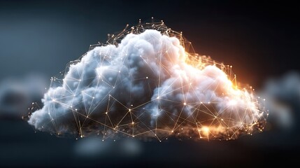 Cloud Computing Vector Illustration with Network Connections