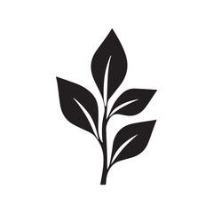 Coffee Plant Outline Logo with Subtle Drop Shadow Effect
