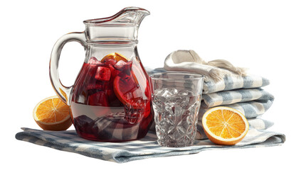 Refreshing Pitcher of Lemonade with Ice and Citrus Slices on Table