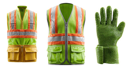 Isolated Safety Gear Set on Transparent Background for Stock Photos