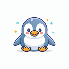 Obraz premium Adorable Cartoon Penguin A Cute and Playful Illustration for Children's Content