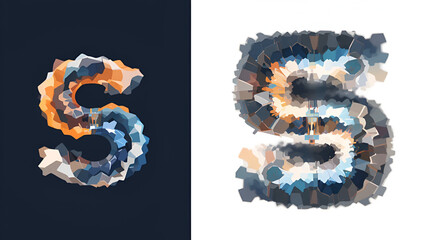 Abstract alphabet s logo in glyph style