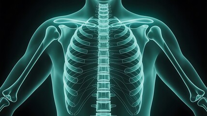 Human Rib Cage Spine and Shoulders XRay Anatomy