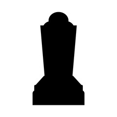 Tombstone silhouette isolated on white background. Vector Illustration 