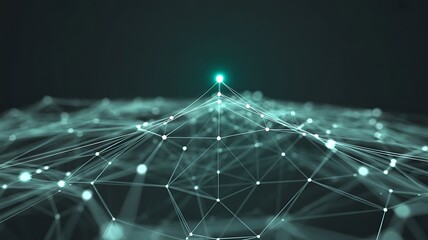 Network connection glowing nodes digital landscape