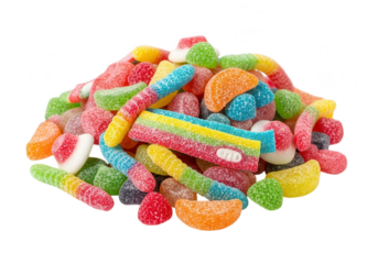 Vector art of pile of assorted gummy candies