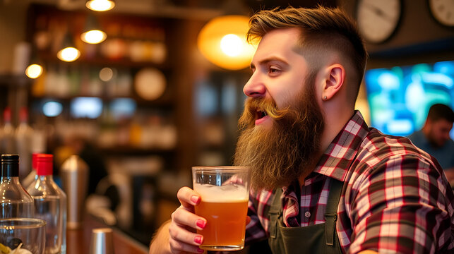 Bar patron with beard