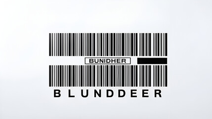 Barcode on white background with inscription blunderer below