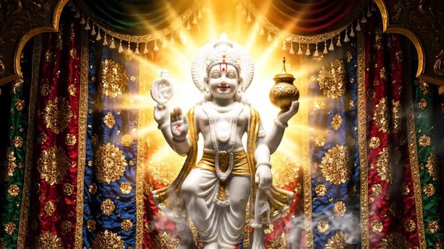 Lord dhanvantari hindu god of ayurveda worshipped during dhanteras diwali deepavali a divine vishnu incarnation