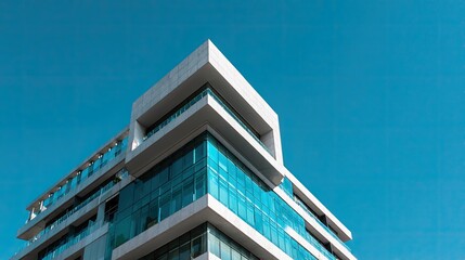 Modern Architectural Building with Geometric Facade Design