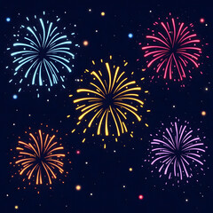 Fireworks Explosion Art – Colorful Festival Vector for Digital Projects