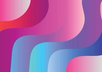 Pink Purple Blue Gradient Waves Abstract Background