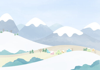 winter scene background with snow