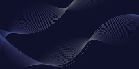 Dark abstract background featuring glowing, flowing wave lines in blue red color gradient. Futuristic design with shiny, smooth motion, perfect for technology-inspired visuals.