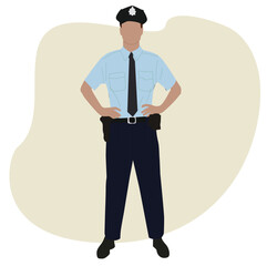 police. police man standing. vektor
