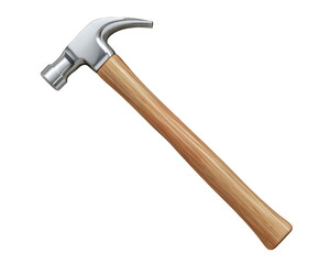 Photo realistic hammer tool for handyman or carpenter. wooden handle construction equipment for repair and building work, feeling solid and reliable. Isolated object