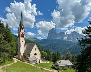 Church in the Dolomite mountains 