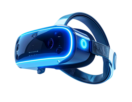  Modern Virtual Reality Headset with Futuristic Glow PNG