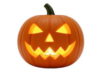 Vector art of a carved halloween pumpkin with a glowing face