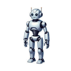Fototapeta premium Cute Cartoon Robot Illustration Isolated