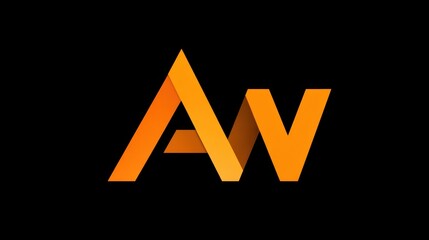 Abstract logo design with bold orange and yellow colors on black background