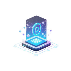 Futuristic isometric technology interface concept