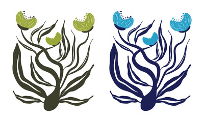 Bohemian Tree Leafy Magnolia Floral Botany Spring Blossom Decorative Illustrator Doodle Art