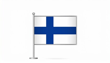 finland flag isolated on white