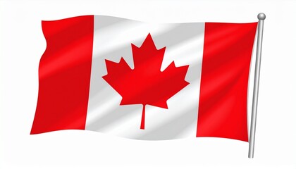 canadian flag waving in wind