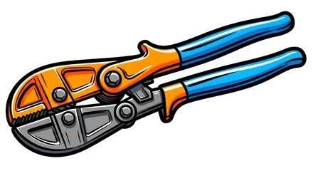 Fototapeta premium Illustration of a hand tool used for cutting cables or wires isolated