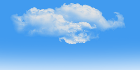 Realistic Fluffy Cloud on Blue Sky