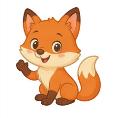 Obraz premium Cute Cartoon Fox