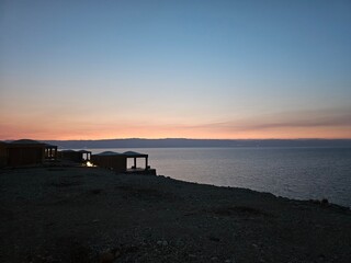 sunset scene at dead sea