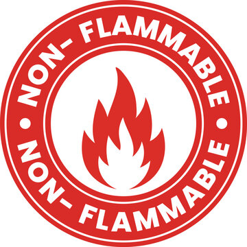 Non flammable material safety symbol fire resistant product