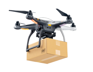 Smart Delivery Drone in Action PNG