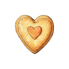 heart shaped cookies hand drawn illustration
