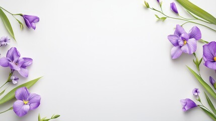 Delicate watercolor frame of Dwarf Lake Iris flowers