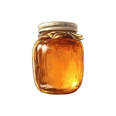 honey in jar hand drawn illustration