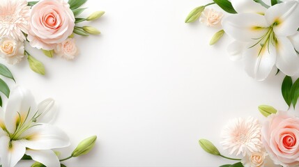 Formal Western-style floral border with lilies and En