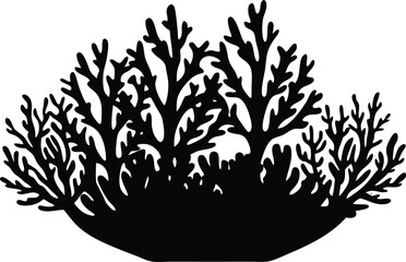 coral reef marine life icon vector, underwater habitat symbol illustration
