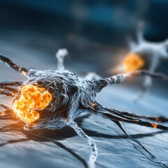 Microscopic view of a single cell with multiple organelles visible in sharp textures and fine biological details in high resolution.