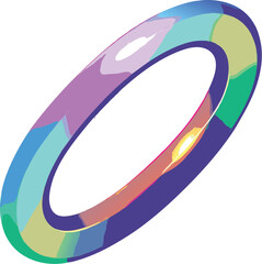 Abstract colorful ring with geometric patterns