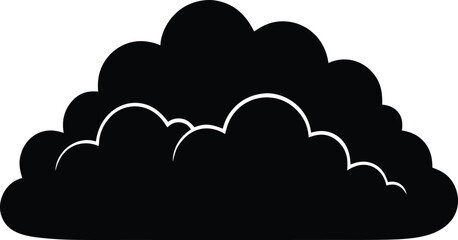 clouds fluffy cumulus icon vector, storm cloud symbol illustration

