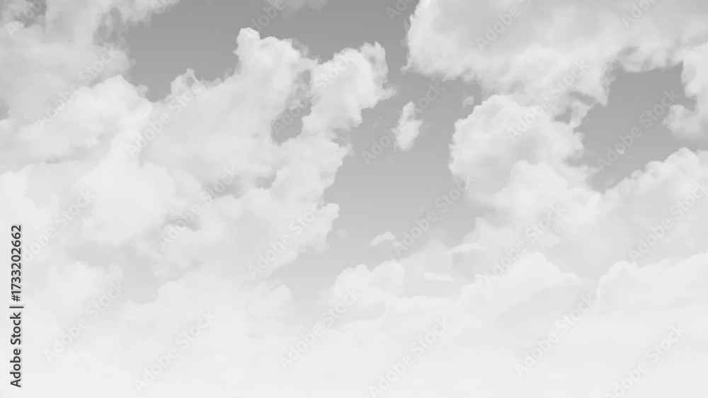 Wall mural black sky with white cloud. vector design.