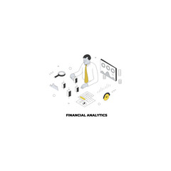 Flat Vector Illustration of Financial Analytics and Business Growth Concept