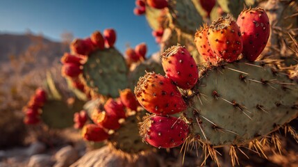 Prickly pear cactus fruits
