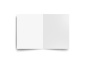 Minimal bent paper mockup with realistic shadow and curled edge, isolated on transparent background.