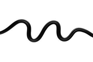 Dark, wavy black cord
